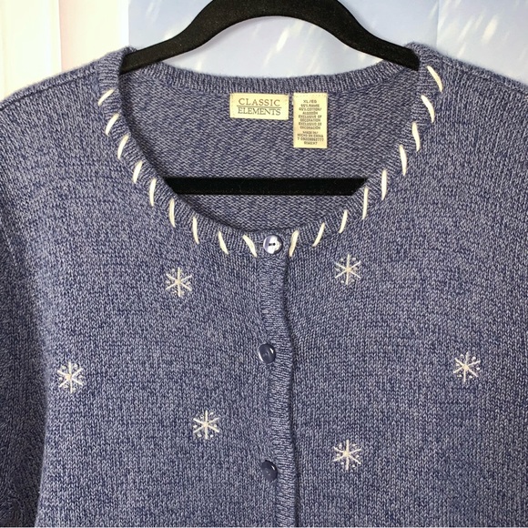 Vintage Ugly Christmas Sweater Mittens Cardigan - Picture 2 of 13